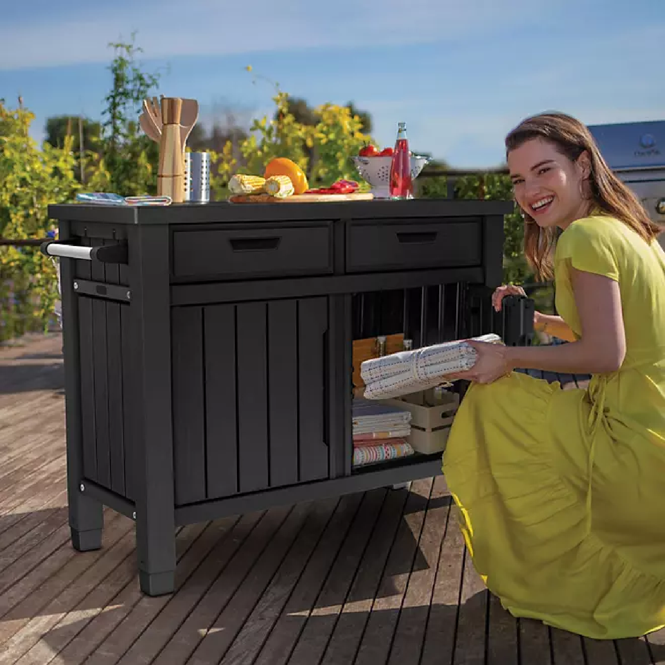 Keter Outdoor Grill Table, Buffet, Entertainment and Storage w