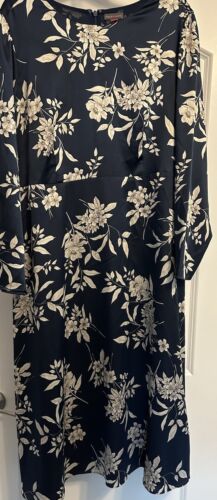 Vince Camuto Blue Floral Print Dress XL