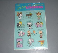 Vintage Hallmark SNOOPY PEANUTS GANG STICKERS 2 Full Sheets Unused In Open Pack