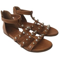 Vince Camuto Girls Abree Cognac Cage Beaded Strappy Sandals Shoes 5M