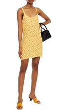 Reformation Puglia Floral-print Crepe Mini Dress In Yellow, Size 2 