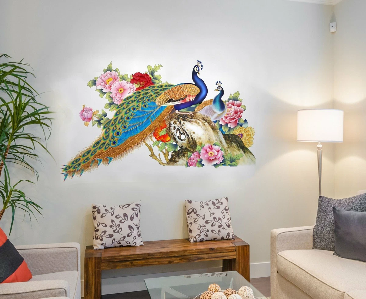 Peacock Birds Nature Wall Sticker Beautiful Home Kids Room Decal