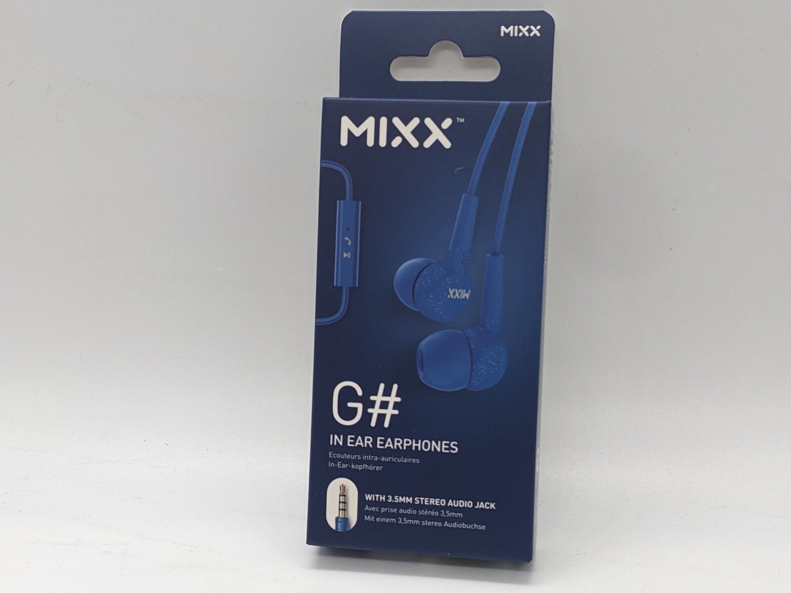 Mixx G# in-ear earphones 3.5mm audio jack in-line wired earbuds headphone blue