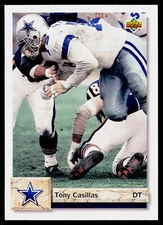 Tony Casillas, 1992 Upper Deck Football Card, #382, Dallas Cowboys,