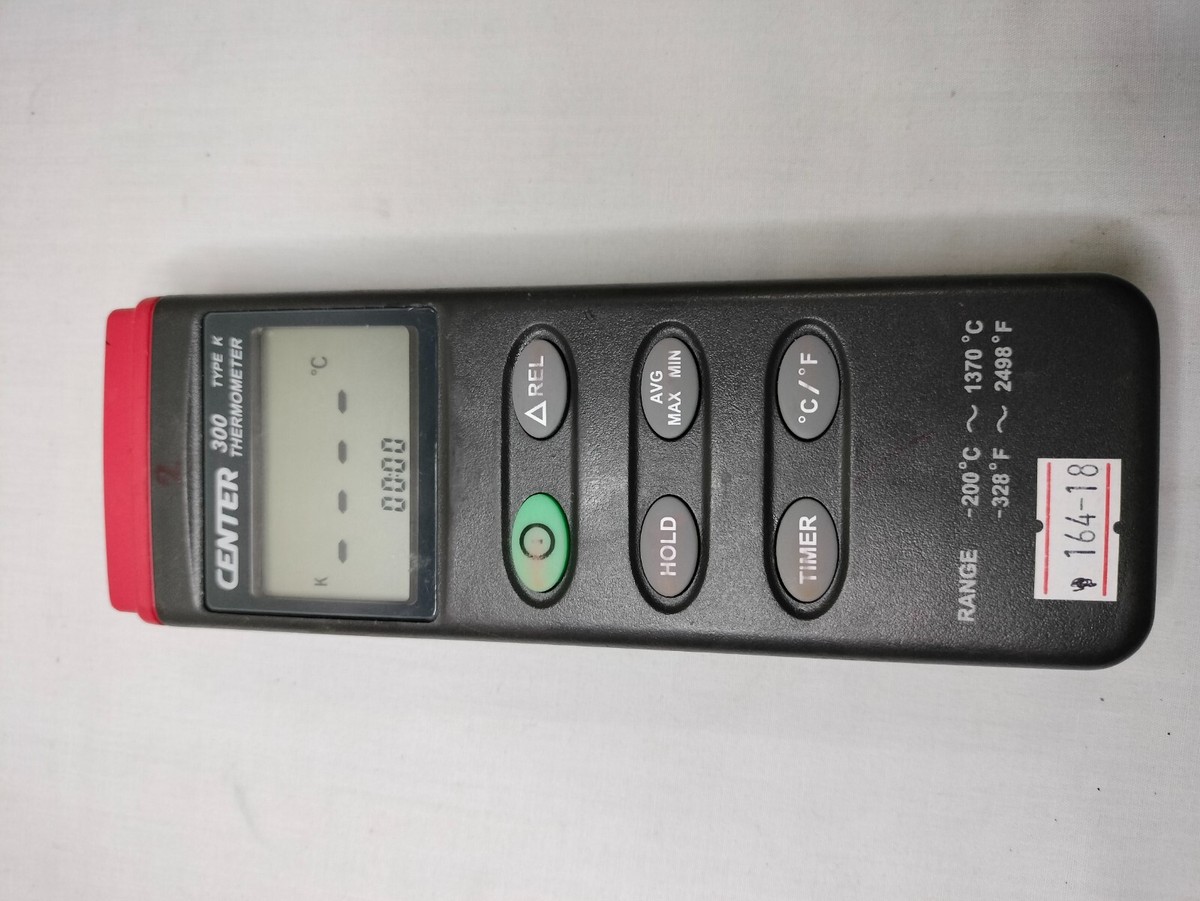 CENTER-300 Digital Thermometer With K-Type Probe – PC Interface, Max/Min/Avg, Timer & REL Functions