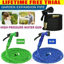 Expandable Garden Hose Pipe Spray Gun Flexible Expanding Stretch Pipes 75-200FT