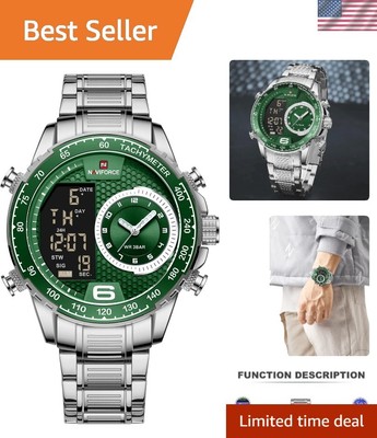 Watch for Men Dual Display Digital Quartz Watches Multifunctional Business St...