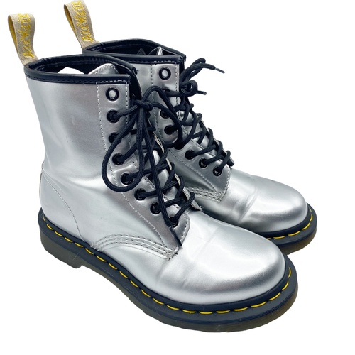 DR MARTENS 1460 Vegan Metallic Silver 