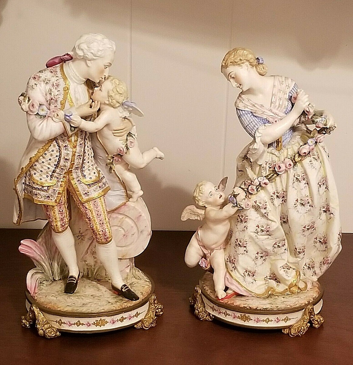 Pair Sgnd Antique 18th Century Vion & Baury Old Paris Bisque