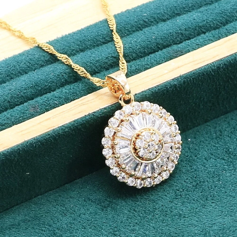 Jewelry Sets for Women Wedding Crystal Bracelet Earrings Necklace Pendant Ring - Image 2 of 4