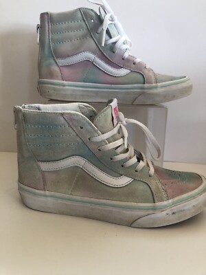 Vans Sk8-Hi Shoes Kids Girls Size 3 Suede Rainbow Pastel Back Zip High Top CT