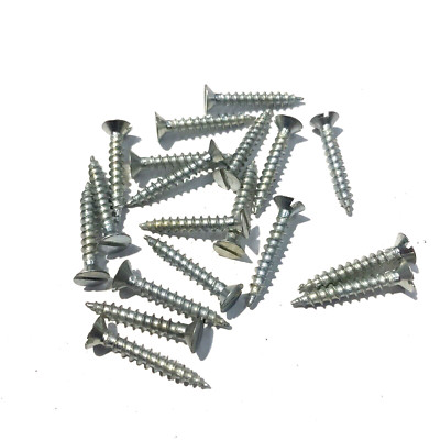 20x Senkkopf Schraube, Schlitz Verzinkt  B 4 x 25 mm, Kopf 7,3, DIN 97  (P-90)