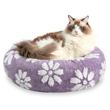 Donut Dog Beds for Small Dogs, Calming Round Cat Beds for Indoor Cats, Cute 3...