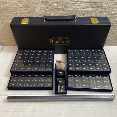 NEW Johnnie Walker Blue Label MAHJONG Mah Jong Tile Rack Set Limited Ed RARE HTF