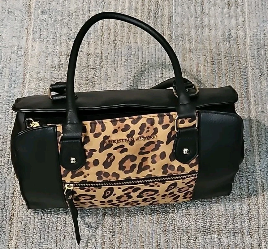 De Colección Christian Soriano Leopardo Negro Imitación Cuero Cartera Bolso de Hombro 13X10X5 Raro Foto 3 de 4