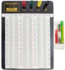 Sturdy Solderless Breadboard, 2390 Tie Points, 4 Binding Posts + Jumper Wire Kit