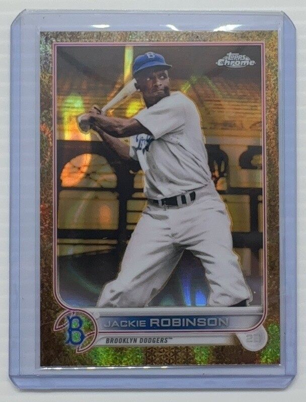 2022 Topps Gilded Collection Jackie Robinson Gold Etch Lava Refractor #03/10