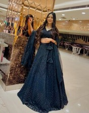 Latest Net Fabric Black Fancy Lehenga Choli With Dupatta For Reception Wear