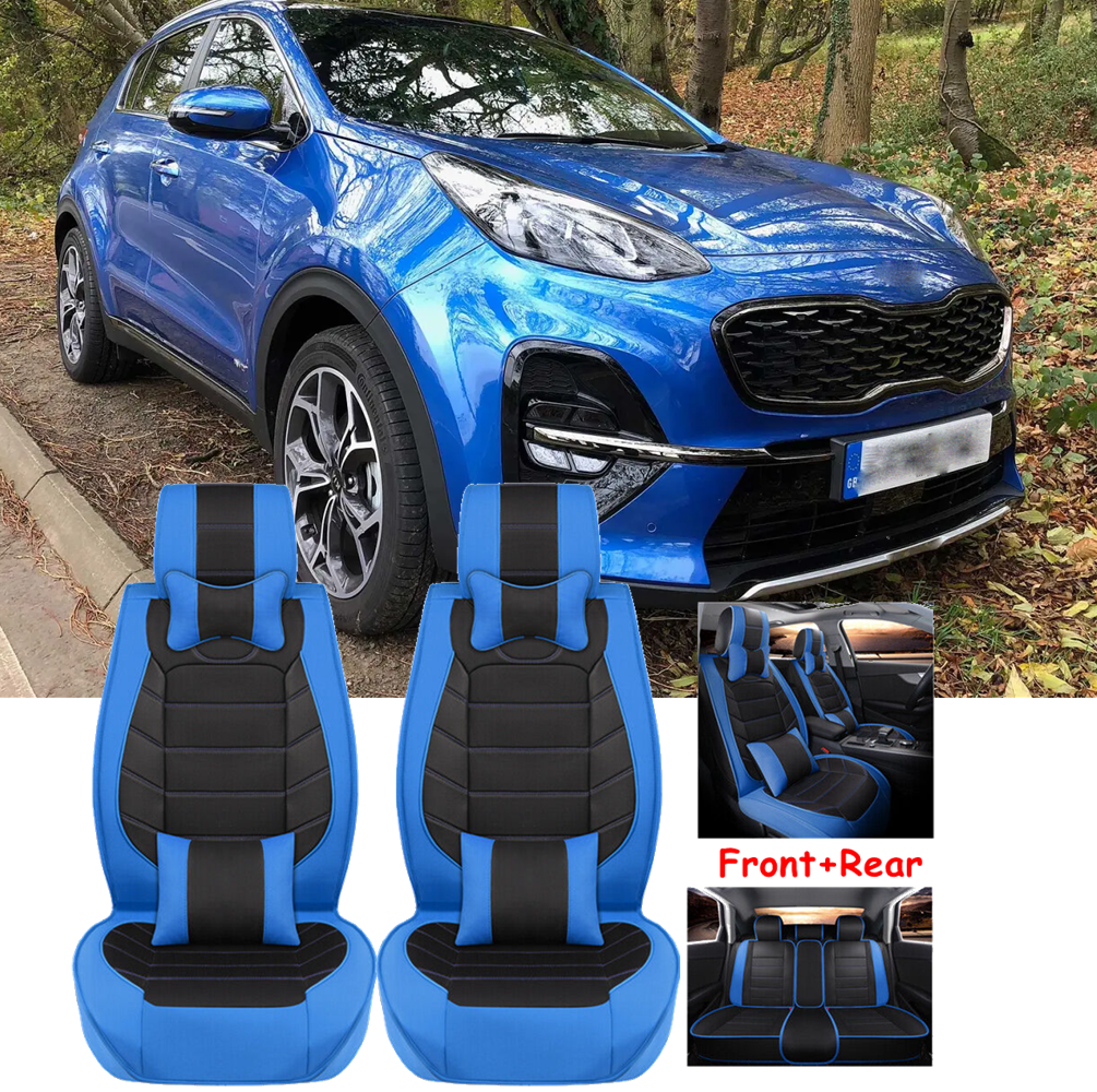 PU Leather Car Seat Cover 5-Seats Full Set Front Rear Cushion For Kia Sportage