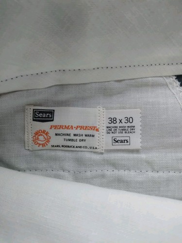 NOS Vintage 1970s Sears Perma Prest Luster Twill Work Pants Grey Size 38x30 NEW - Picture 5 of 8