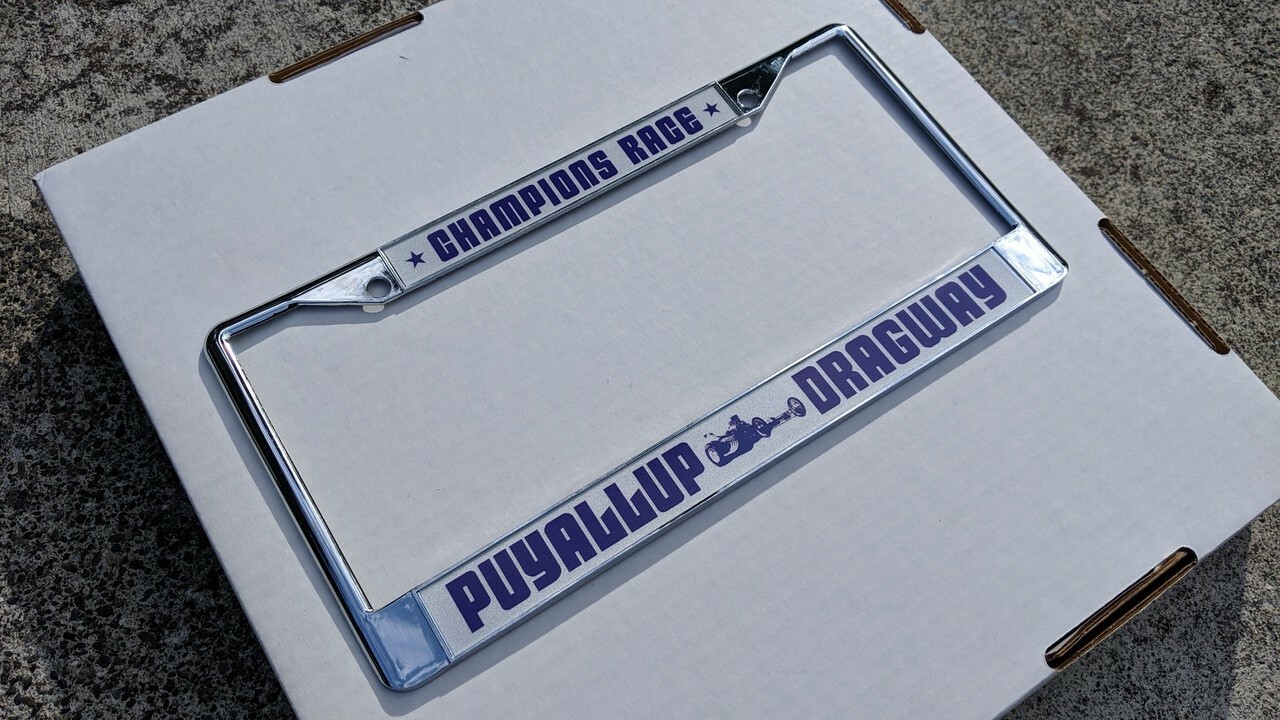 Puyallup Dragway License Plate Frame Vintage Raceway Dragstrip gasser