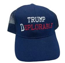 Donald Trump Deplorable Blue Mesh Trucker Hat Cap