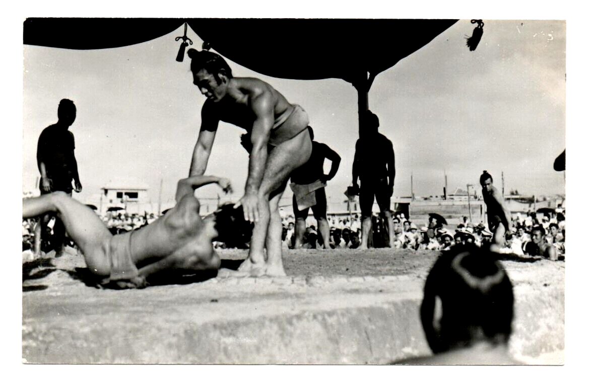 Original Vintage Postcard Sumo Wrestler Japan Sports