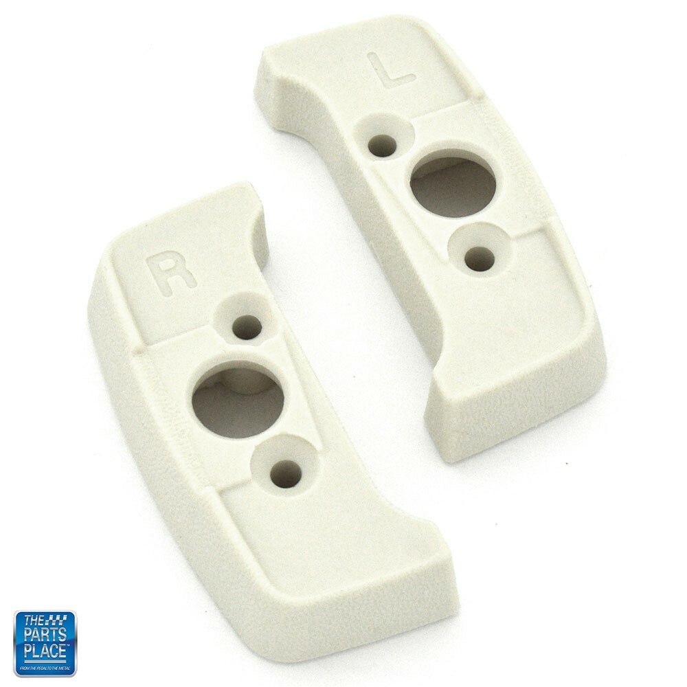 19731981 GM Seat Belt Shoulder Guide Escutcheons White Pair eBay