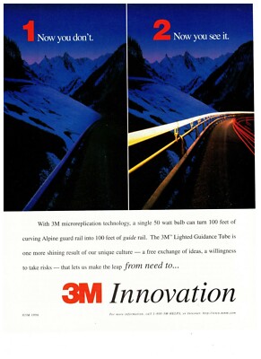 1997 3M Innovation Alpine Guard Rail Lights Vintage Print Advertisement