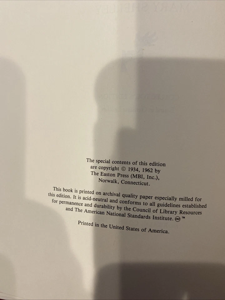 Easton Press Mary Shelley Frankenstein Collectors Edition in Genuine Leather Foto 4 de 4