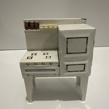 Vintage Dollhouse 1:12 White Metal Concord Oven Stove
