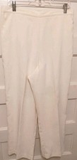 Alfred Dunner Womens Ivory Size 14 Partial Elastic Waist Pullon Pants