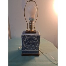 Lauren Ralph Lauren Blue White Ceramic Chinoiserie Koi Fish Table Lamp 166765