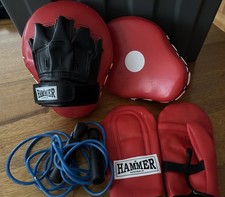 Hammer Boxing Training Gloves, Focus Pads And skipping Rope.