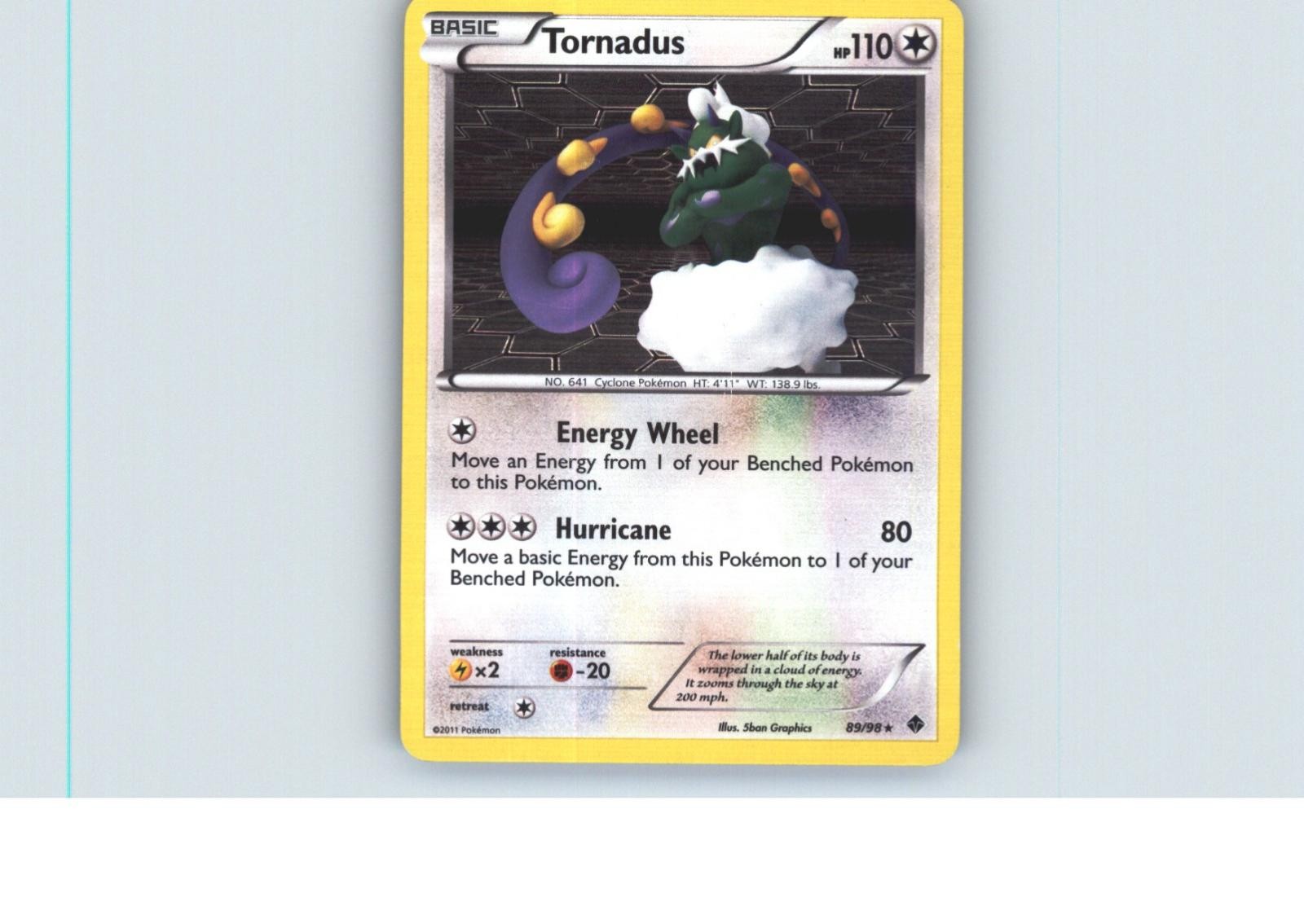Tornadus 89/98 Holo Rare Emerging Powers Pokemon Near Mint