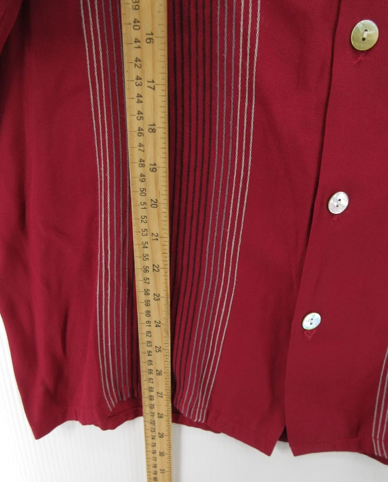 Camisa DE COLECCIÓN Da Vinci California Mediana Roja Charlie Sheen Bowling Rockabilly * Foto 4 de 4