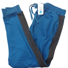 LuLaRoe Medium Jax Joggers Drawstring Pant  Blue w/ Black Stripe NEW!