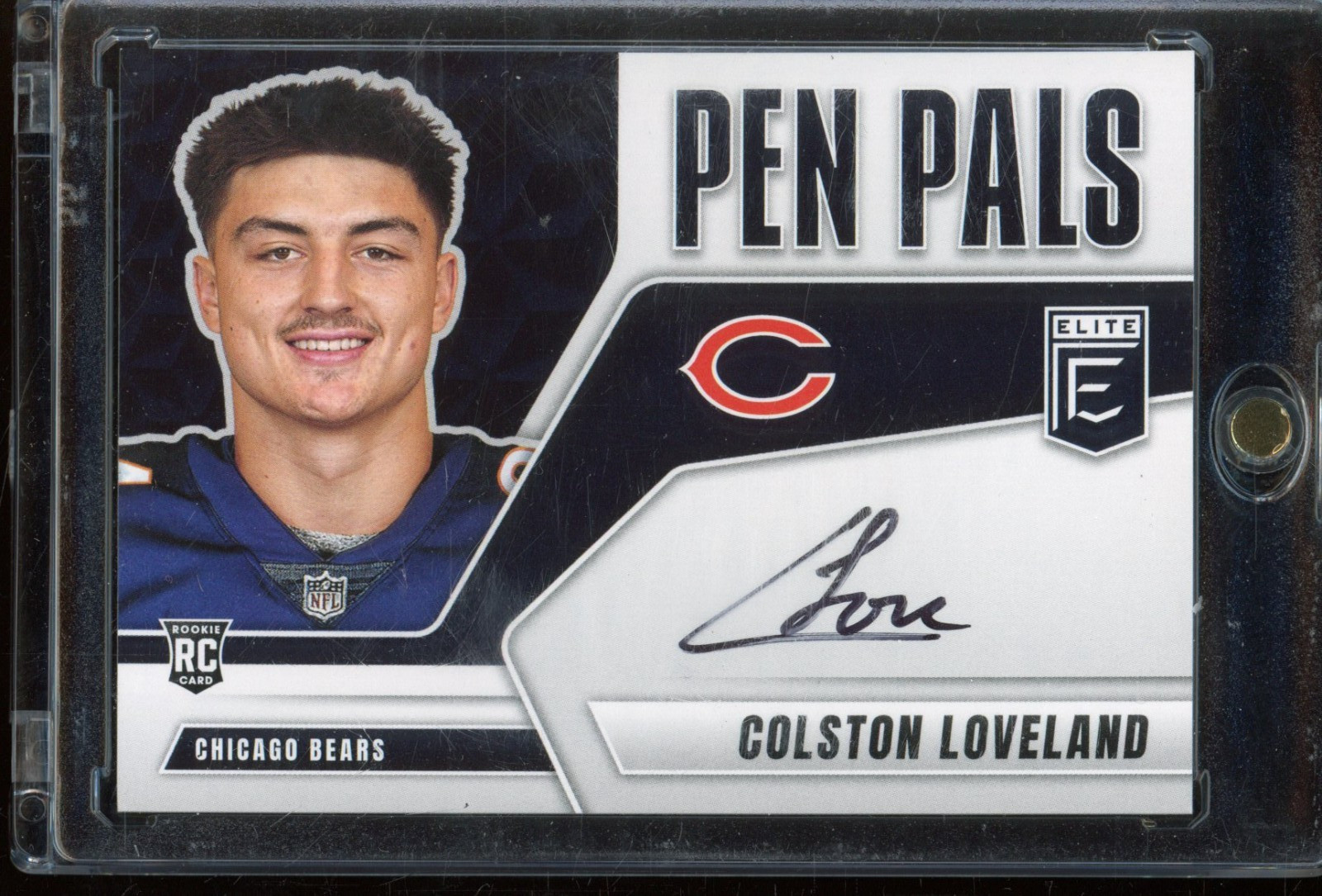 2025 Donruss Elite Colston Loveland Pen Pals Black Ink Auto RC #PP-COL