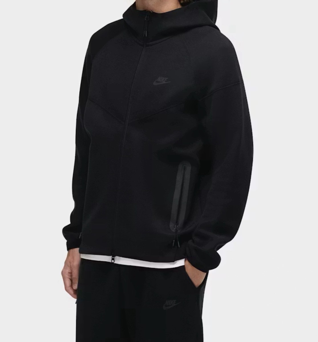 Nike Sportswear Tech Fleece Men's M Size Full Zip Hoodie - Black