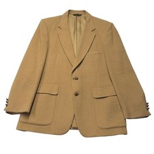 Allyn St. George Rhodenbeck Bros Sport Coat 42L Vintage Camel Tan Blazer Union