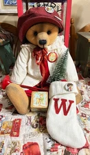 Kim Endlich Gorgeous Shaved Mohair Artist Bear Winston  Christmas Pins 20"