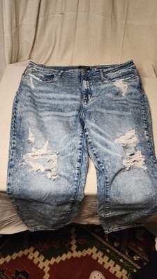 Judy Blue Los Angeles Boyfriend Fit Distressed Acid Wash Blue Jeans 24W