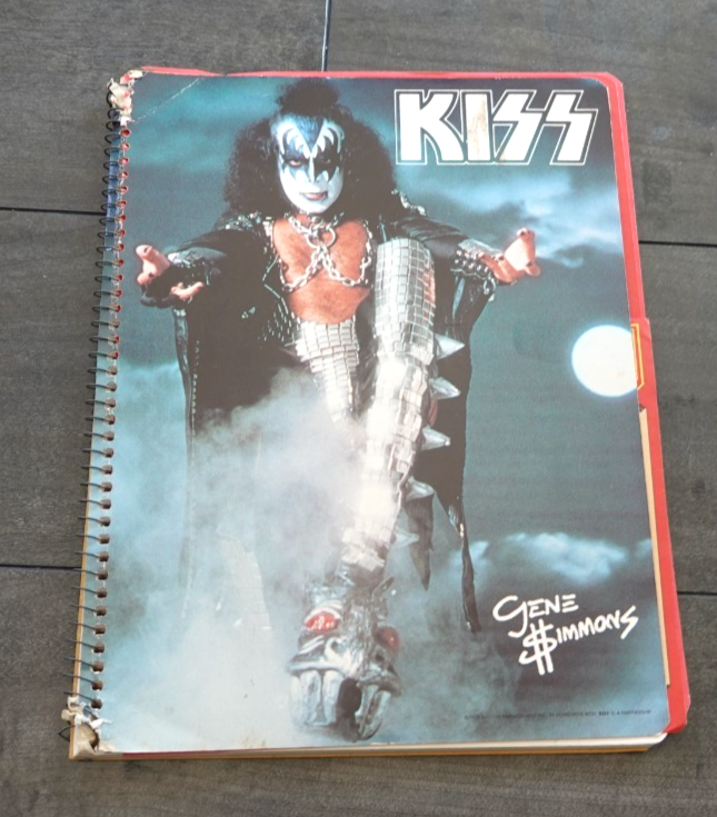 Vintage 1978 KISS Gene Simmons Spiral Notebook with Poster Order Form! Aucoin!
