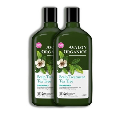 Avalon Organics Scalp Treatment Tea Tree Shampoo, 11 oz. (Pack of 2)