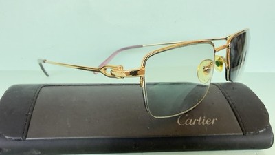 Authentische Hot Cartier Brille, C Dècor Gold-Finish Rahmen halbrandlose Box R15