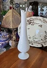 Fenton Hobnail Milk Glass Large Swung Vase / 18" high
