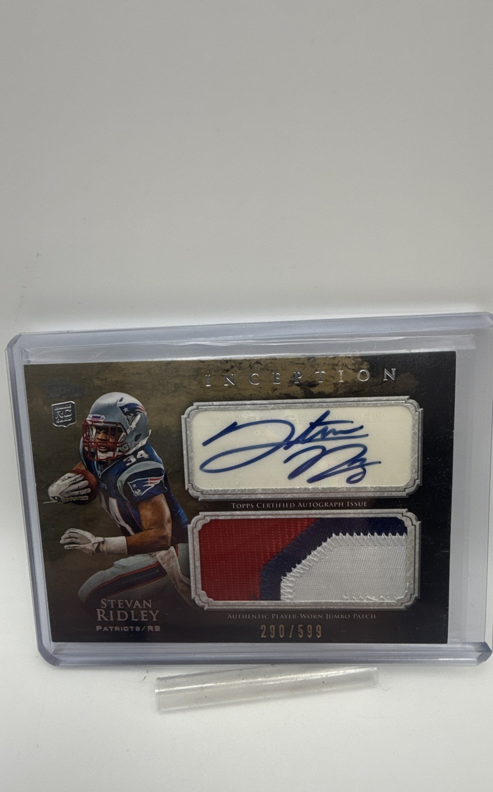 Stevan Ridley Topps Inception Jumbo Patch Autograph #AJPSR Base
