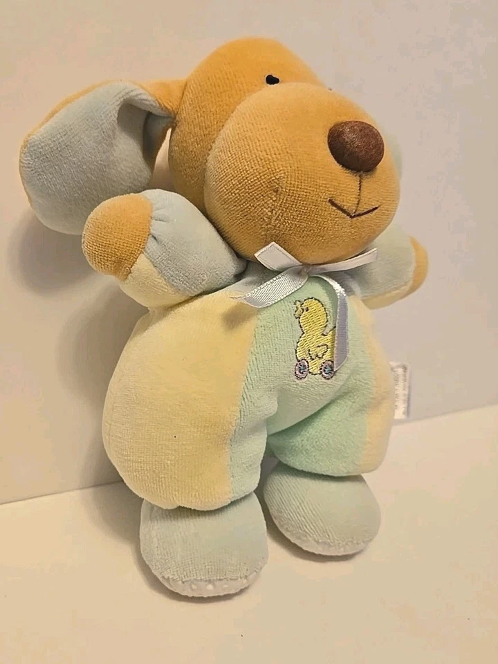 Soft Dreams Terry Cloth Puppy Pastel Plush Colorblock Rattle 9 Inches - Image 4 of 4