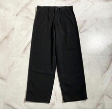 USED Y'S YOHJI YAMAMOTO BLACK WIDE SLACKS, WOOL, 2010AW GOOD