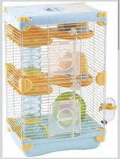 Hamster Bite-Resistant Cage Kit Tubes  Wheel Bedding Habitat 2 Layer 617H Blue